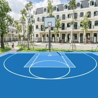 Sơn sân bóng rổ 7 lớp US DECOTURF trên nền nhựa mới